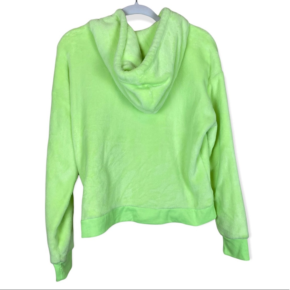 No Boundaries Large (11-13) Neon Pullover Teddy Hooded Kangroo Pocket Sweater - Picture 3 of 9
